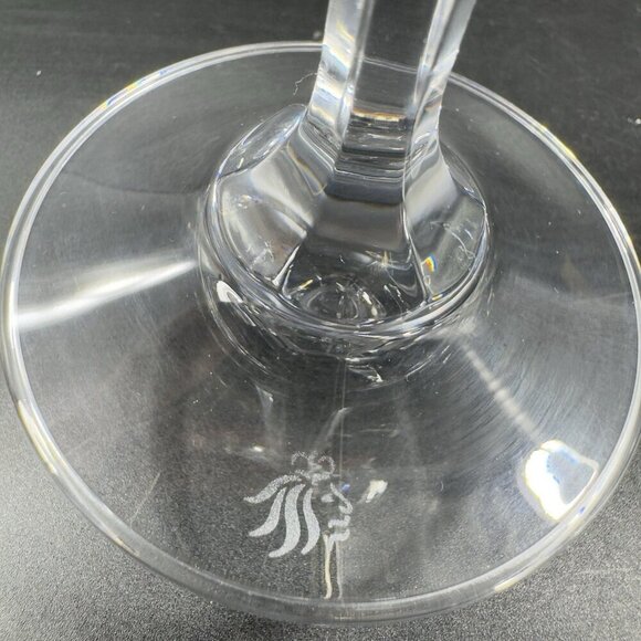 Royal Doulton PRECIOUS Pattern Clear Crystal Goblet Etched Glasses Cups Set2 VTG - Picture 5 of 16